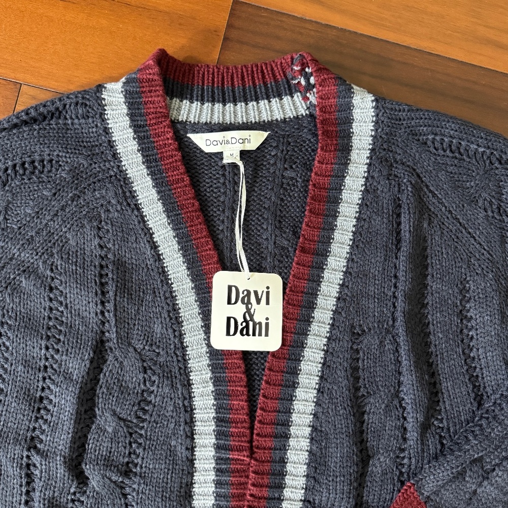 NAVY BLUE CARDIGAN WITH POCKETS - Picture 7 of 10